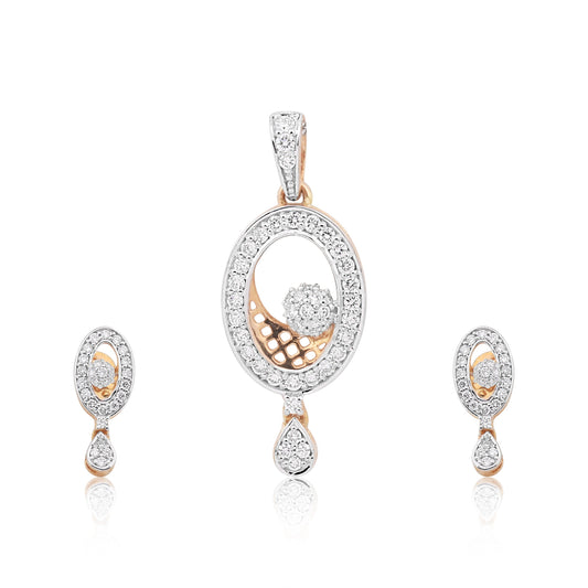 IGI Certified Diamond Pendant Set 2.08 ct 18K Gold Natural Diamond Jewellery