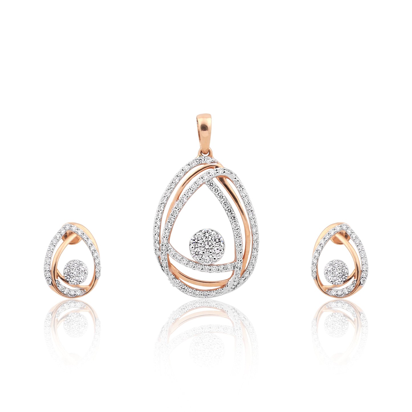 IGI Certified 18K Gold Diamond Pendant Set 1.79 Ct G-H-I VS Premium Jewellery