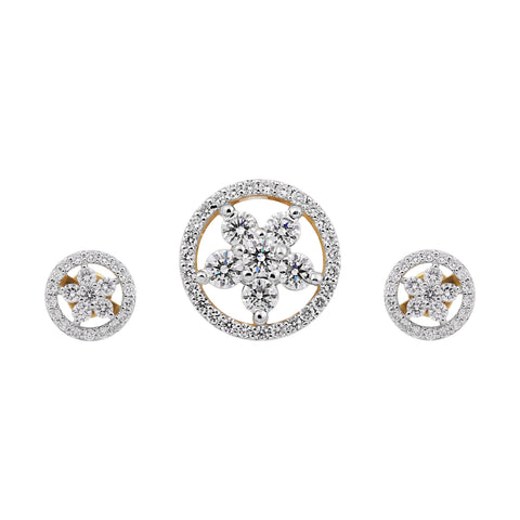 IGI Certified 18K Gold Diamond Pendant Set 1.62 Ct G-H VS Stylish Jewellery