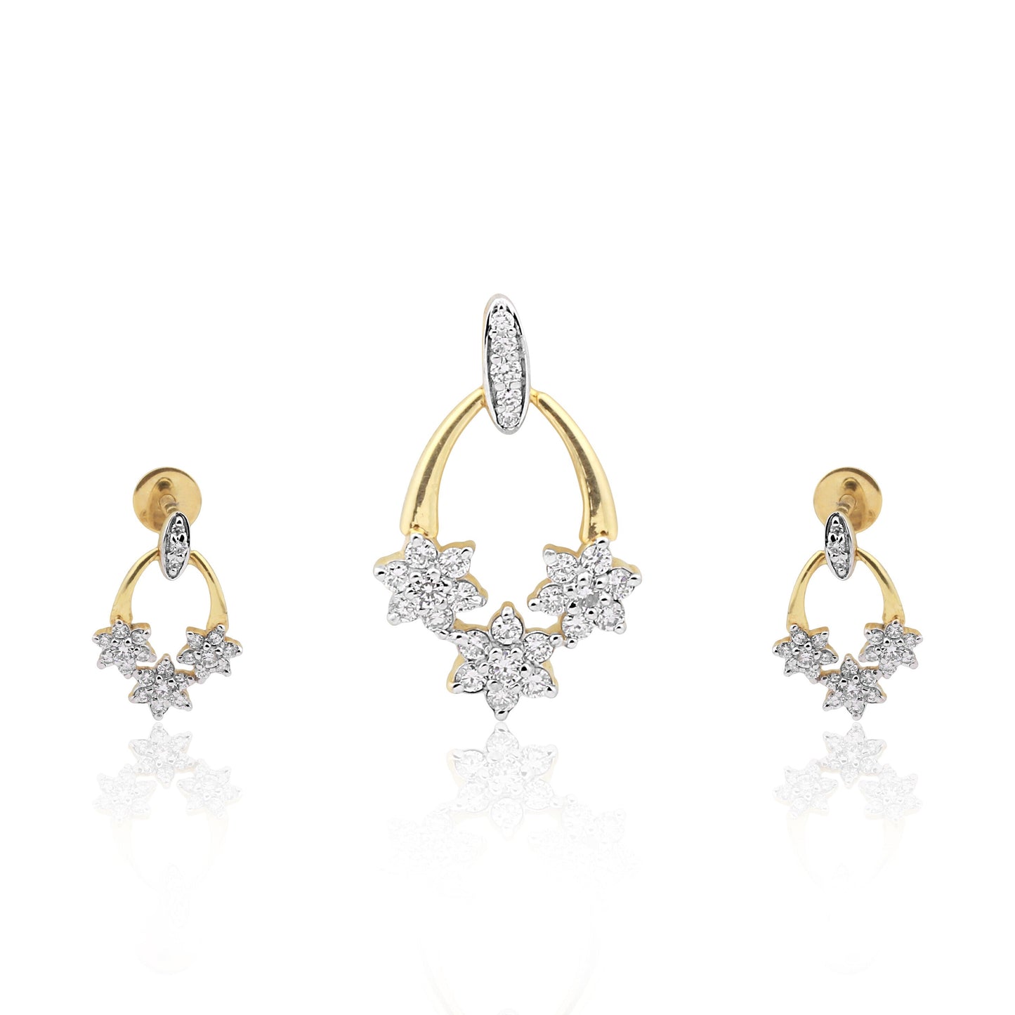 IGI Certified Natural Diamond Pendant Set 2.80 ct 18K Gold Necklace Women