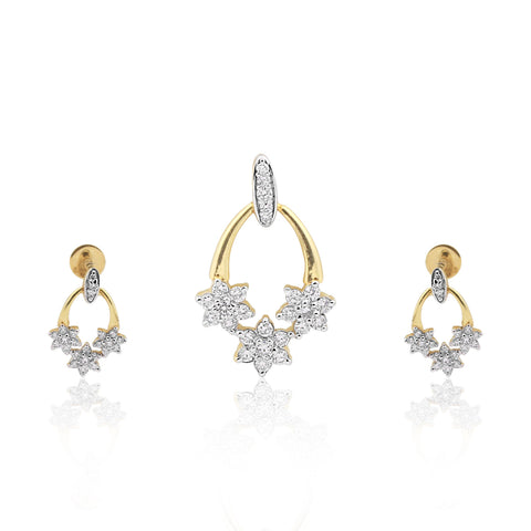 IGI Certified Natural Diamond Pendant Set 2.80 ct 18K Gold Necklace Women