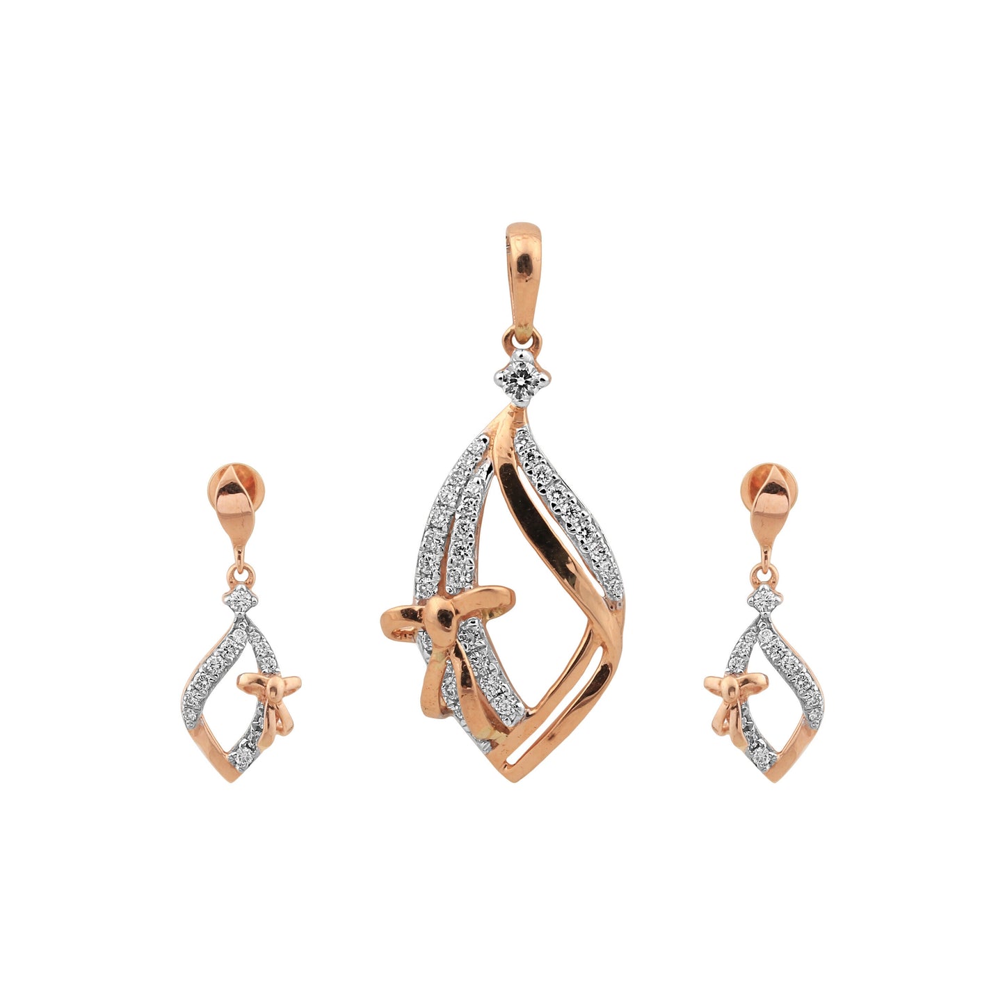 0.94 Ct Natural Diamond Pendant Set 18K Gold G-H-I VS Jewellery for Women