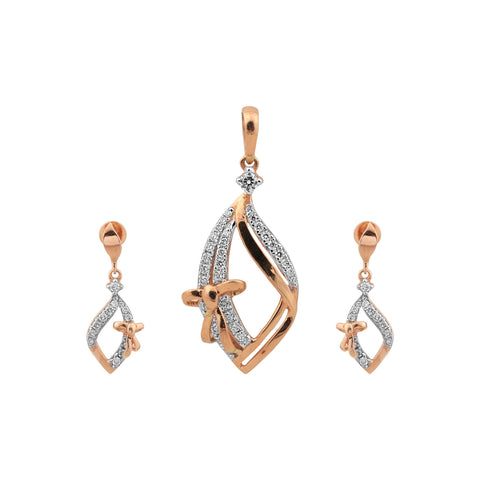 0.94 Ct Natural Diamond Pendant Set 18K Gold G-H-I VS Jewellery for Women