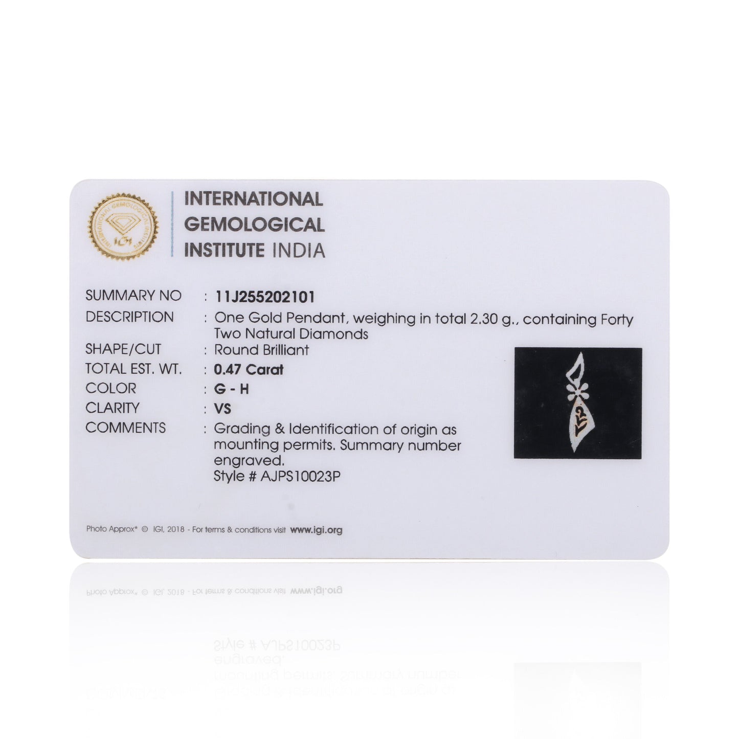 IGI Certified Diamond Pendant Set 1.02 Ct 18K Gold G-H VS Elegant Gift Jewellery - view 6