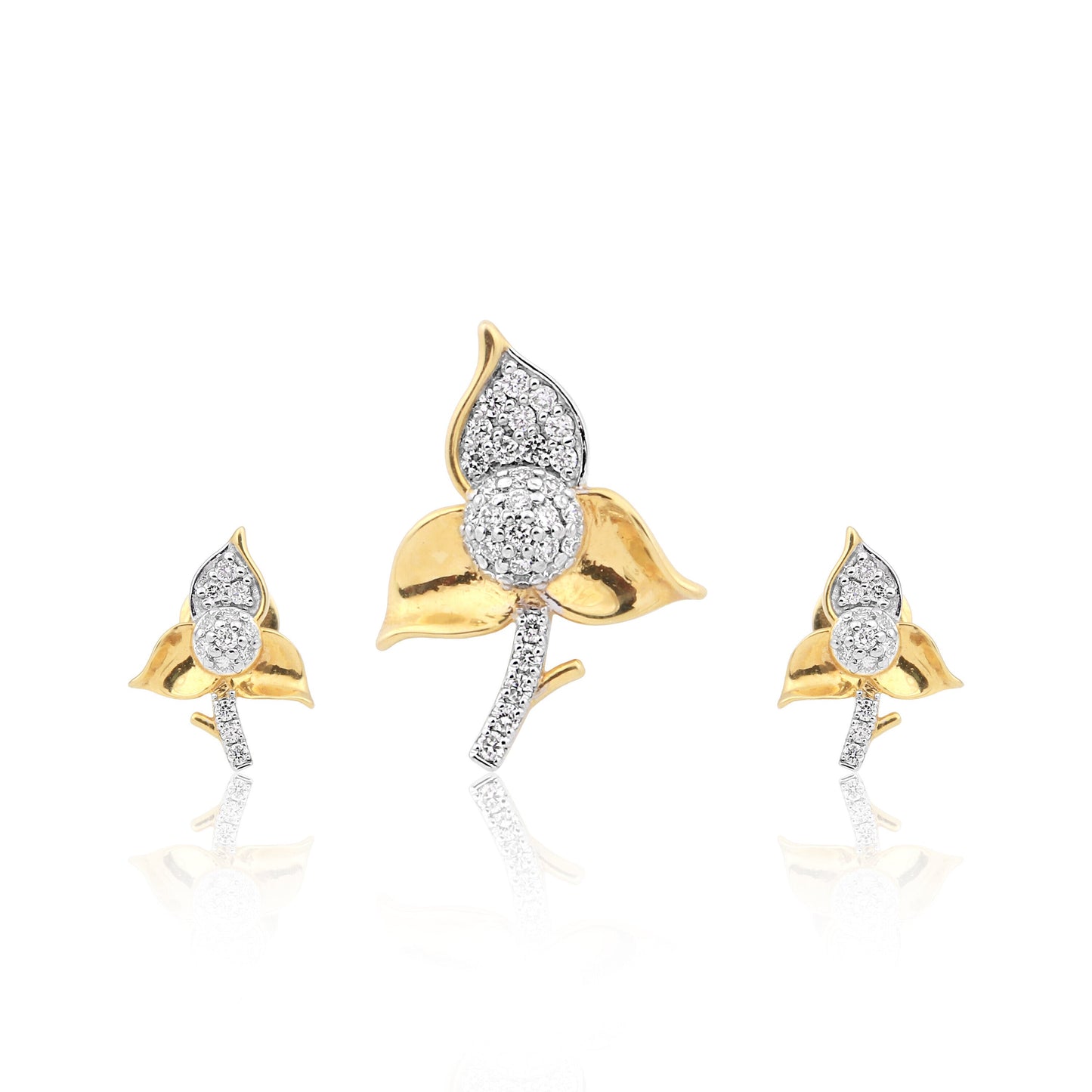 IGI Certified 18K Gold Diamond Pendant Set 0.61 Ct G-H VS Stylish Women Jewellery