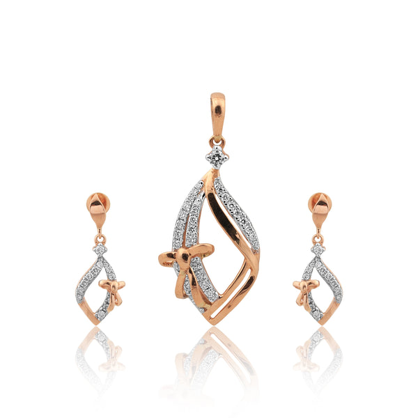 0.94 Ct Natural Diamond Pendant Set 18K Gold G-H-I VS Jewellery for Women - view 3