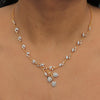 Natural Diamond Necklace Set with Earrings 18K Yellow Gold 1.60 Ct IGI Certified