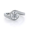 3.20 Ct Certified Round Cut Off White Moissanite Ring In Birthday Gift 18K Gold Pla 18K Gold Plated