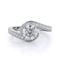 3.20 ct DEW Certified Round Cut Off White Moissanite Ring In Birthday Gift 18K Gold Pla 18K Gold Plated