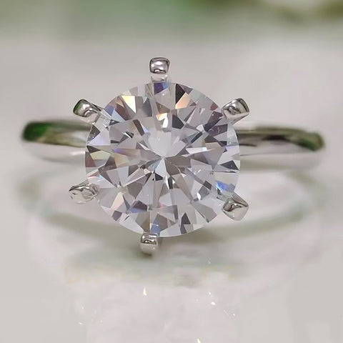 Certified 2.55 Ct White Round Moissanite Solitaire Ring in New Year Gift 18K Gold P 18K Gold Plated