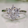 Certified 2.55 ct DEW White Round Moissanite Solitaire Ring in New Year Gift 18K Gold P 18K Gold Plated in 18K Gold Plated Vermeil