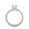 3.20 Ct Certified Round Cut Off White Moissanite Ring In Birthday Gift 18K Gold Pla 18K Gold Plated
