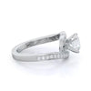 3.20 Ct Certified Round Cut Off White Moissanite Ring In Birthday Gift 18K Gold Pla 18K Gold Plated