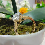 3.10 Ct Certified Round Cut Moissanite Solitaire Ring Special Occasion 18K Gold Pla 18K Gold Plated