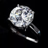 4.55 Ct White Moissanite Round Solitaire Ring - 925 Sterling Silver Gold Vermeil