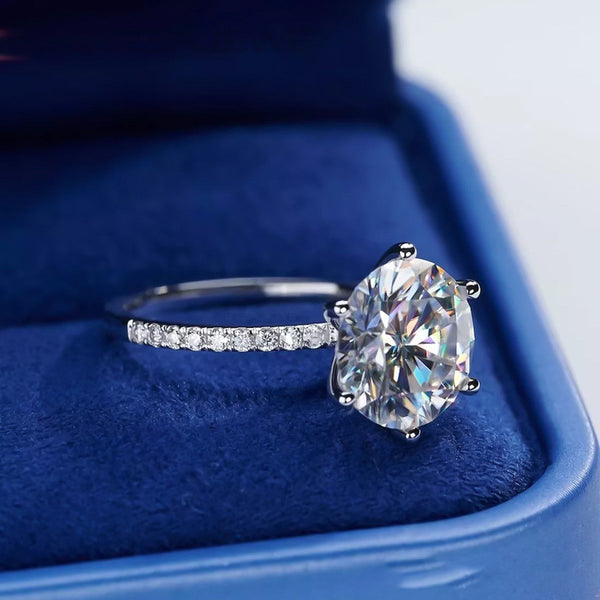 3.5 Ct Certified White Round Cut Moissanite Solitaire Ring Romantic Gift 18K Gold P 18K Gold Plated