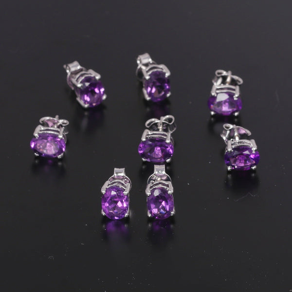 65 Ct Natural Purple Amethyst Earrings - GEMHUB - View 5