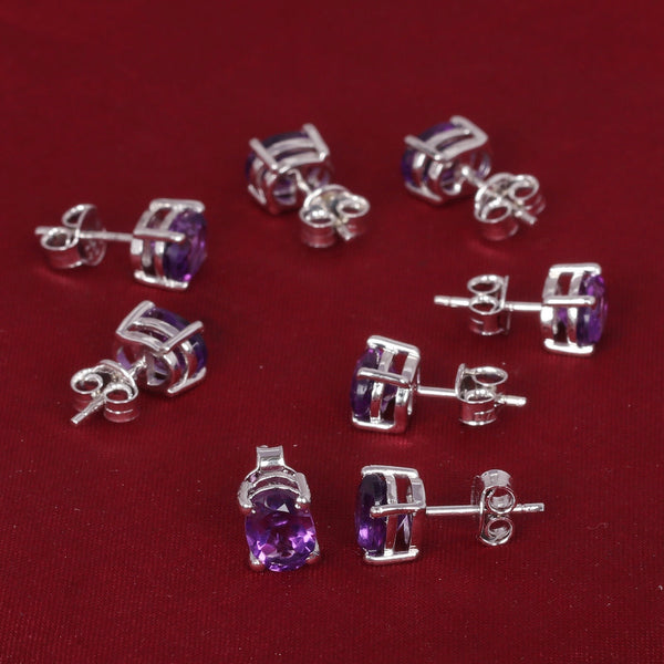 65 Ct Natural Purple Amethyst Earrings - GEMHUB - View 6