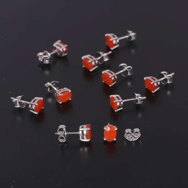 65 Ct Natural Orange Carnelian Earrings - GEMHUB - View 5