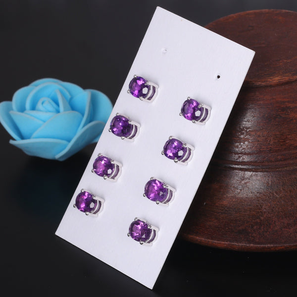 65 Ct Natural Purple Amethyst Earrings - GEMHUB