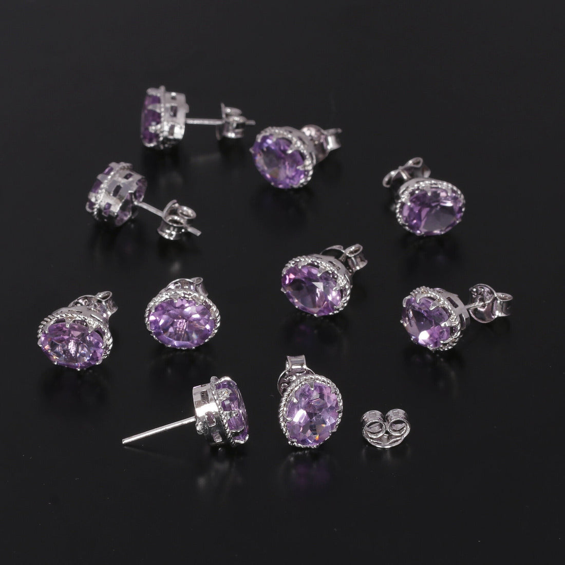 65 Ct Natural Purple Moonstone Earrings - GEMHUB - View 5