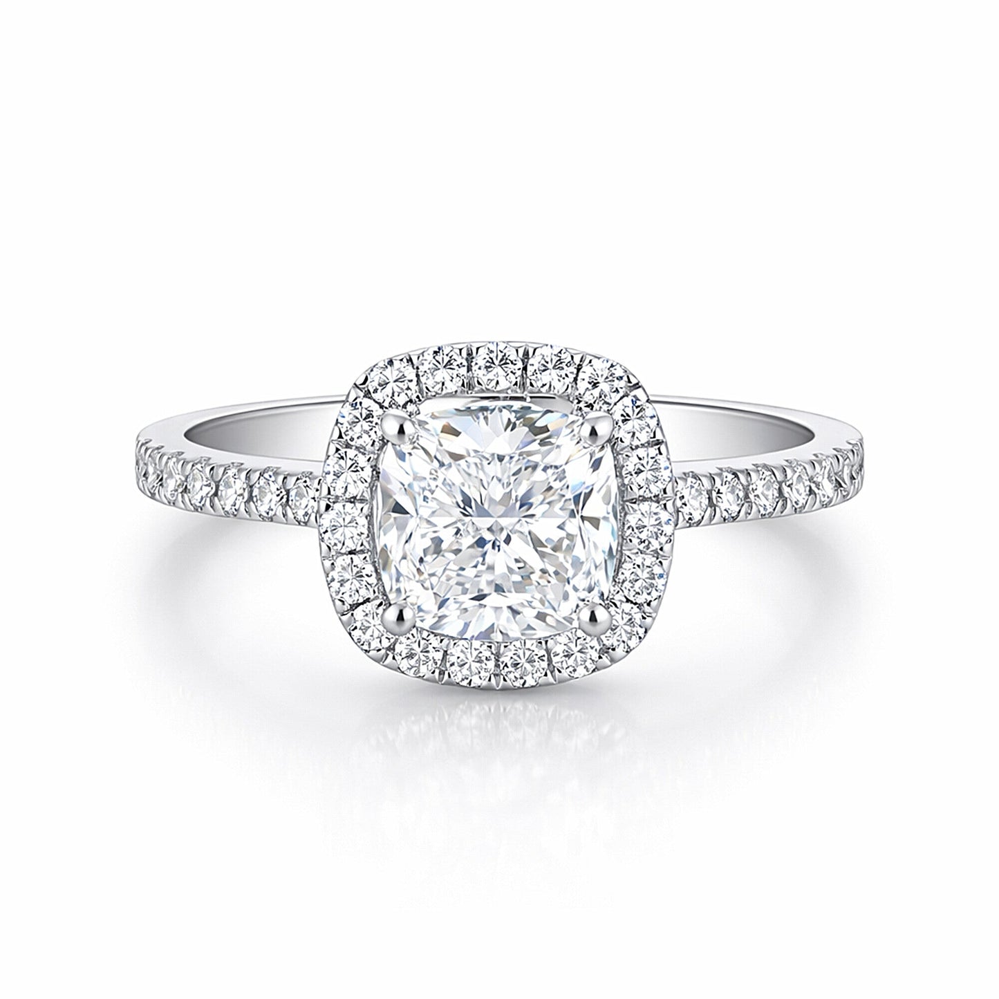 2 Ct Cushion Cut Lab Grown Diamond Ring - GEMHUB - View 2