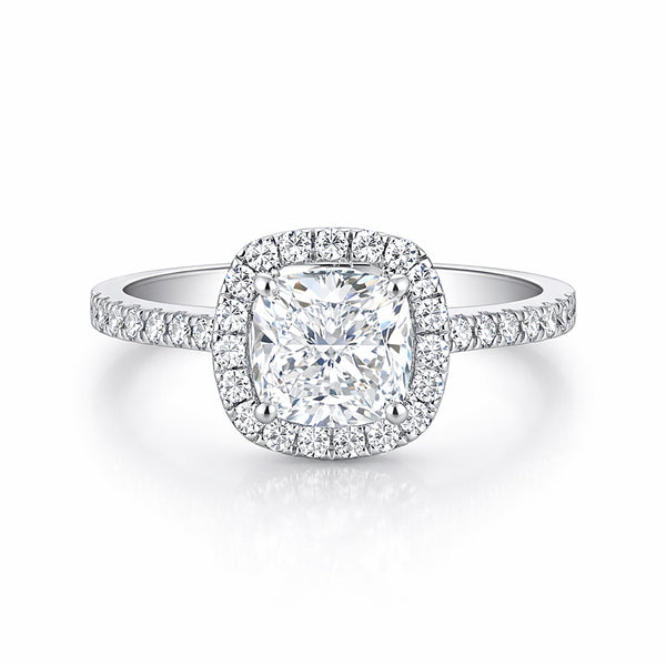 2 Ct Cushion Cut Lab Grown Diamond Ring - GEMHUB - View 2