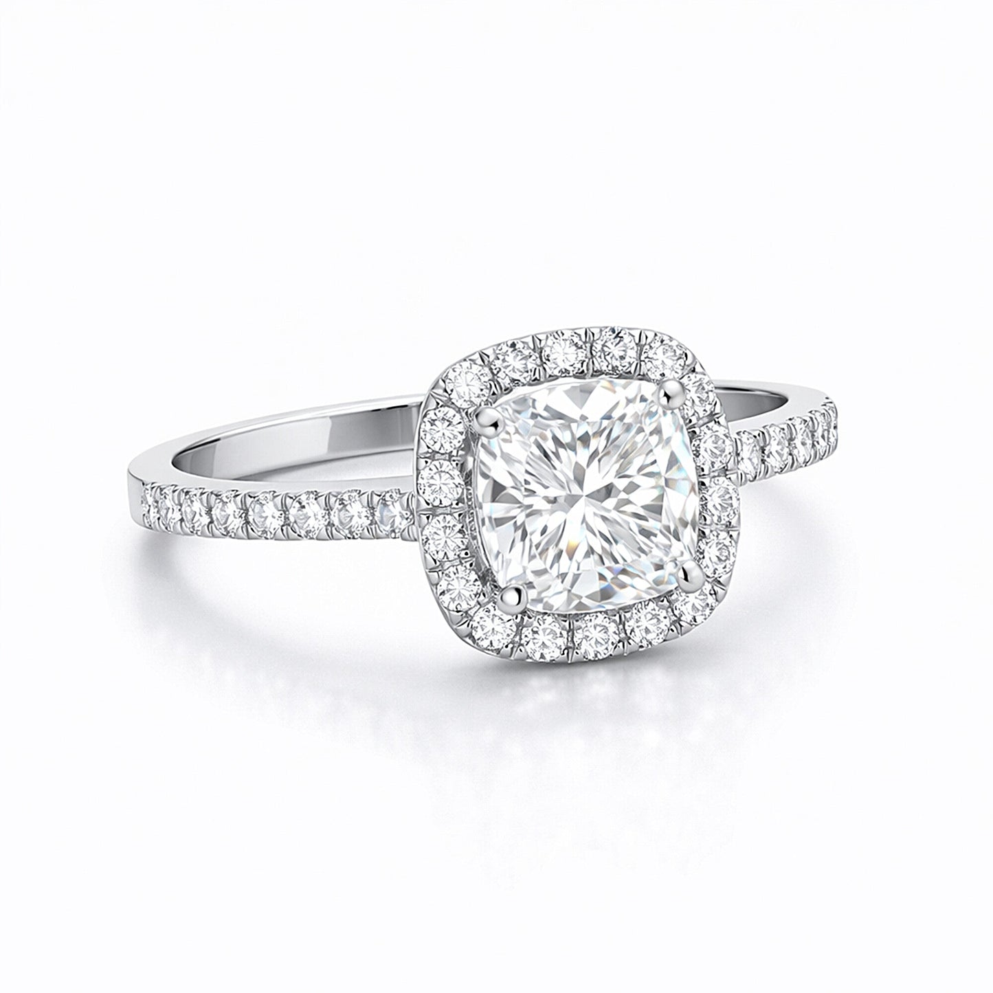 2 Ct Cushion Cut Lab Grown Diamond Ring - GEMHUB - View 3