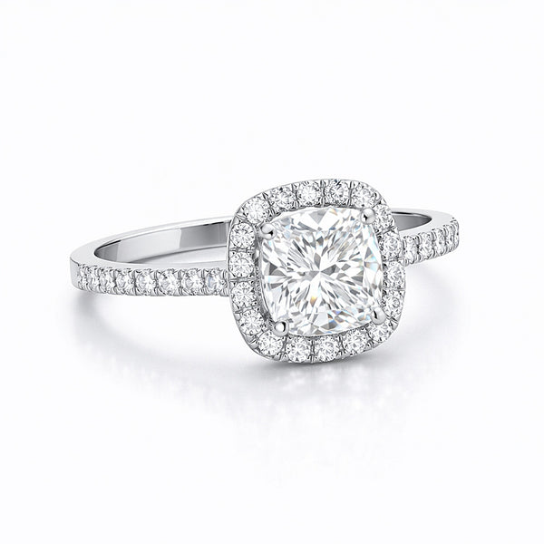 2 Ct Cushion Cut Lab Grown Diamond Ring - GEMHUB - View 3