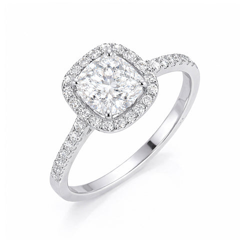 2 Ct Cushion Cut Lab Grown Diamond Ring - GEMHUB