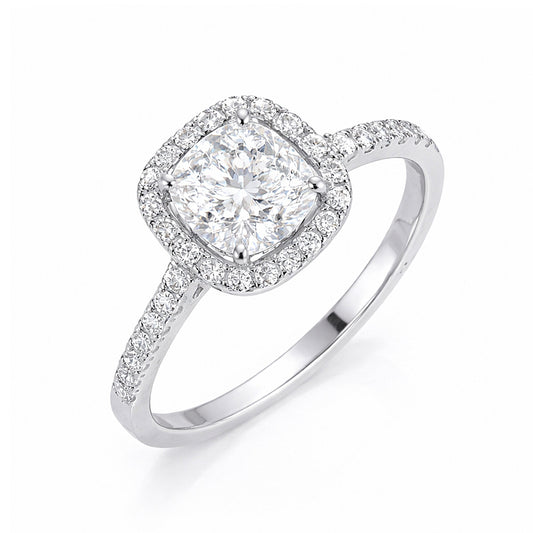 2 Ct Cushion Cut Lab Grown Diamond Ring - GEMHUB