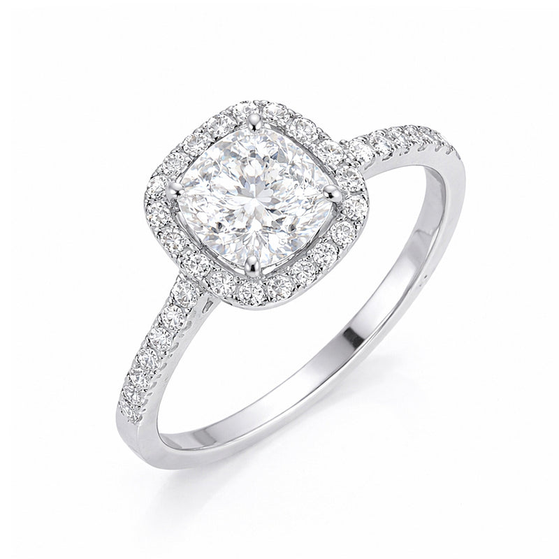 2 Ct Cushion Cut Lab Grown Diamond Ring - GEMHUB