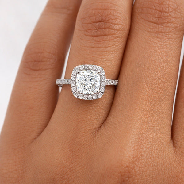 2 Ct Cushion Cut Lab Grown Diamond Ring - GEMHUB - View 5