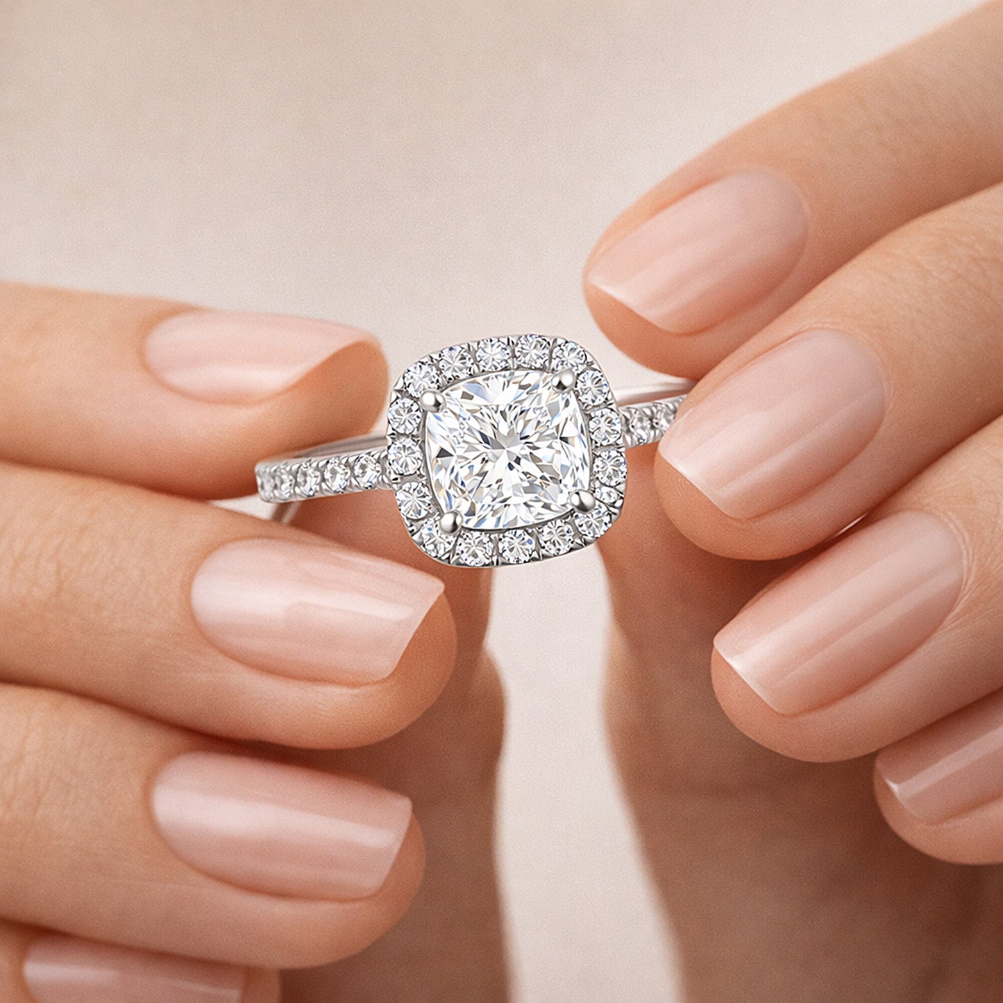 2 Ct Cushion Cut Lab Grown Diamond Ring - GEMHUB - View 6