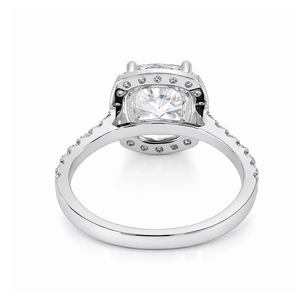 2 Ct Cushion Cut Lab Grown Diamond Ring - GEMHUB - View 4