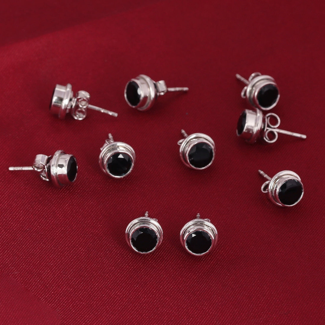 65 Ct Natural Black Agate Earrings - GEMHUB