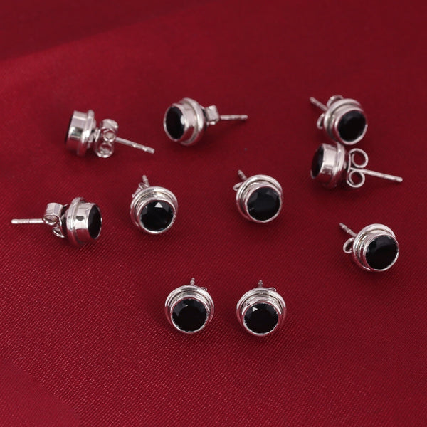 65 Ct Natural Black Agate Earrings - GEMHUB