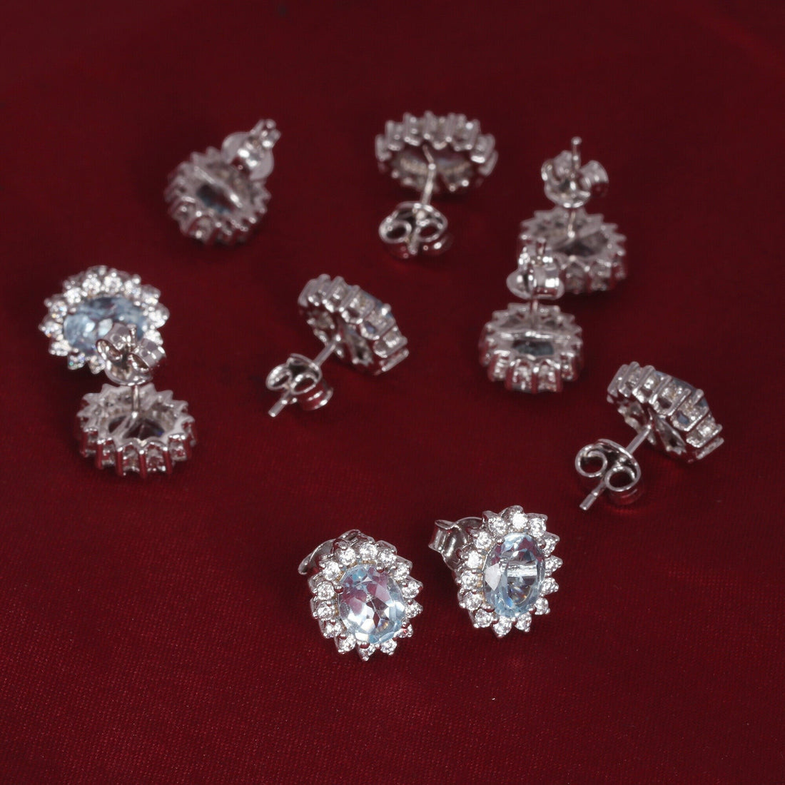 65 Ct Natural Aqua Sky Aquamarine Earrings - GEMHUB - View 6