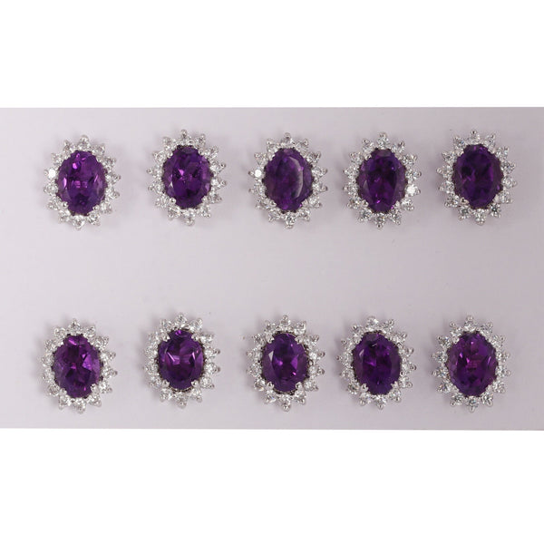 65 Ct Natural Purple Amethyst Earrings - GEMHUB - View 2