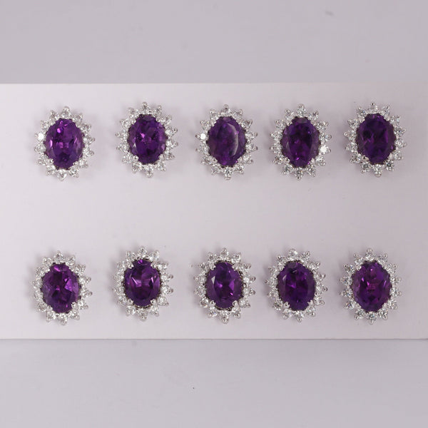 65 Ct Natural Purple Amethyst Earrings - GEMHUB - View 3