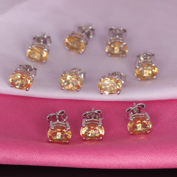 65 Ct Natural Yellow Citrine Earrings - GEMHUB - View 6