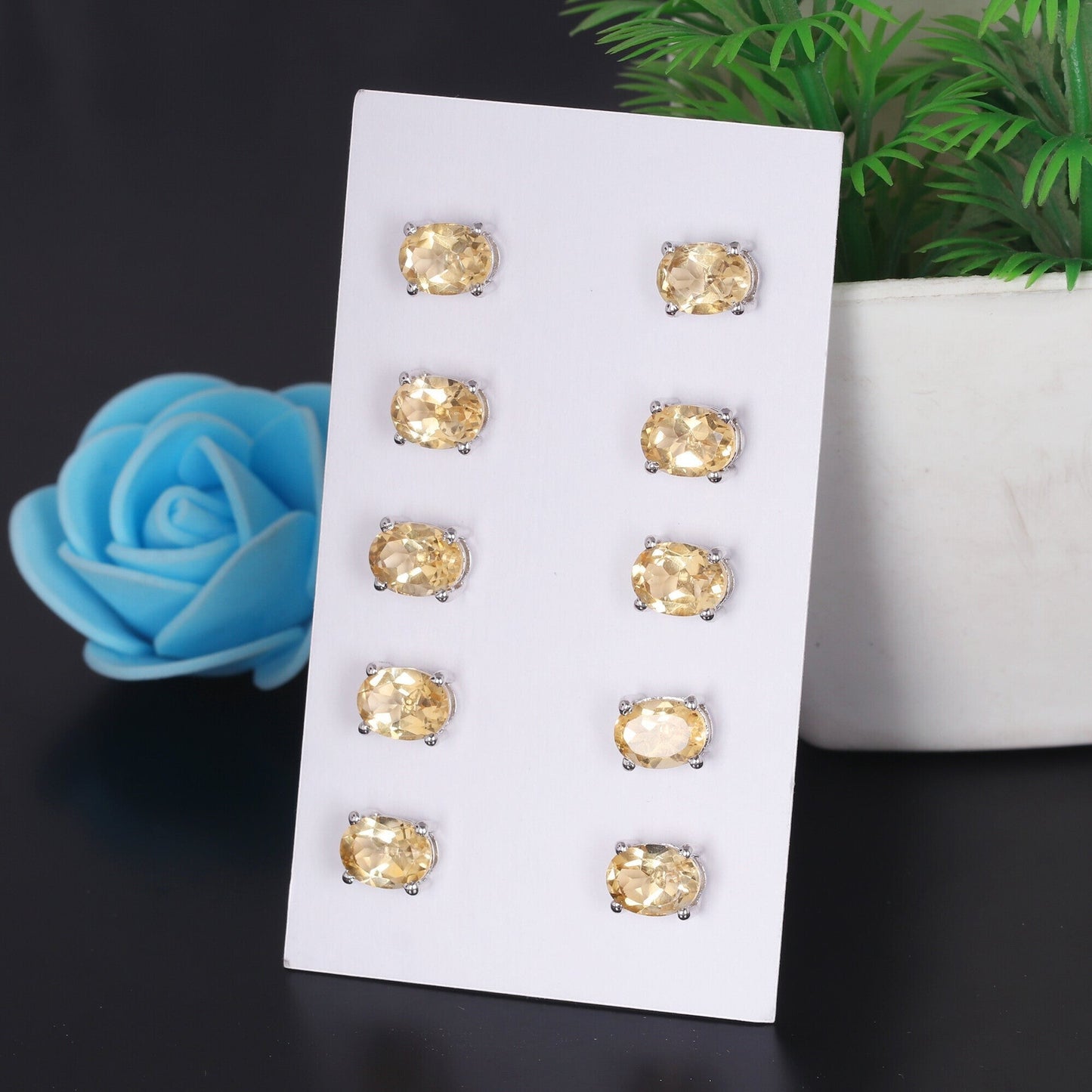 65 Ct Natural Yellow Citrine Earrings - GEMHUB