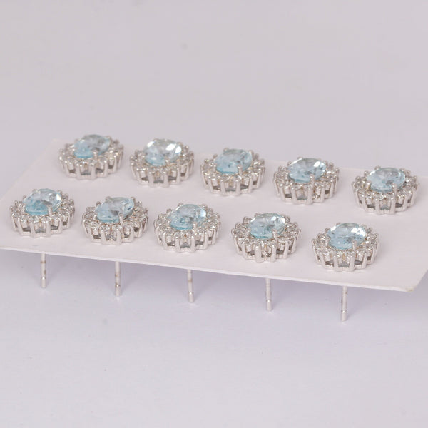 65 Ct Natural Aqua Sky Aquamarine Earrings - GEMHUB