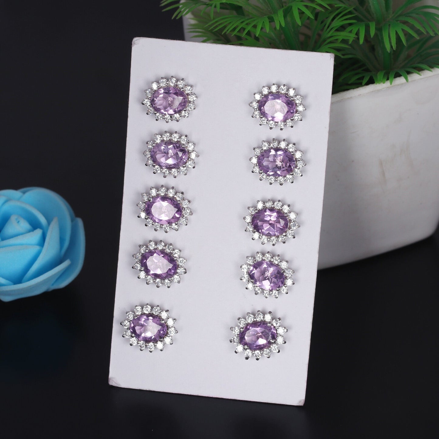 65 Ct Natural Purple Amethyst Earrings - GEMHUB