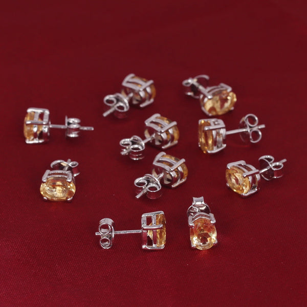 65 Ct Natural Yellow Citrine Earrings - GEMHUB - View 5