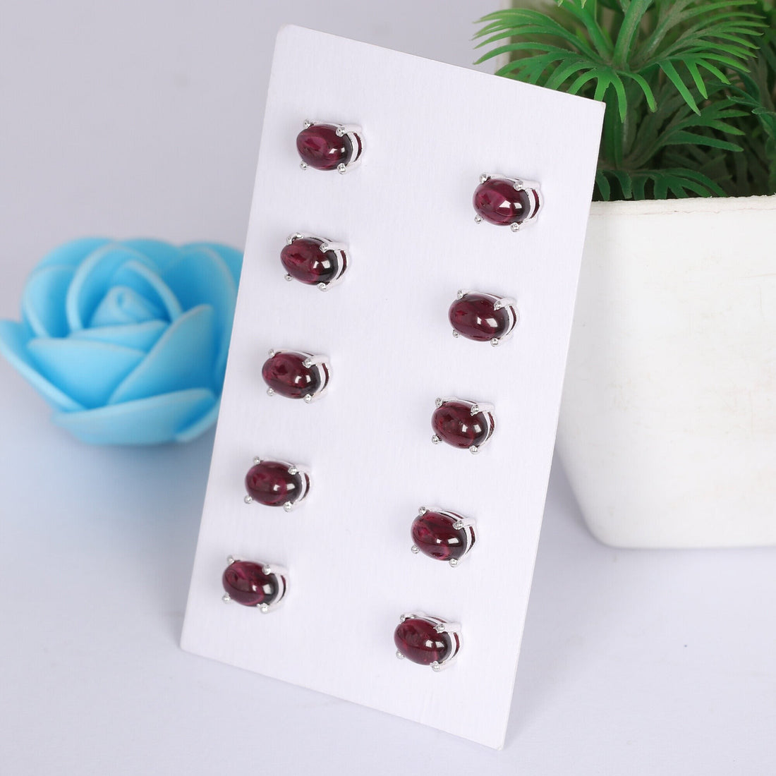 65 Ct Natural Red Garnet Earrings - GEMHUB