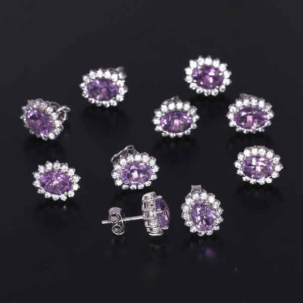 65 Ct Natural Purple Amethyst Earrings - GEMHUB - View 5