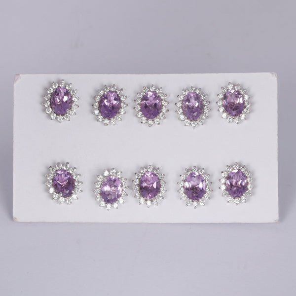 65 Ct Natural Purple Amethyst Earrings - GEMHUB - View 3