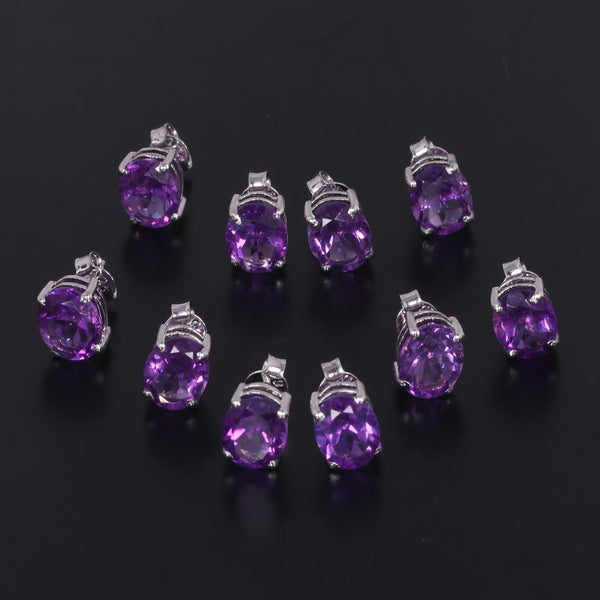 65 Ct Natural Purple Amethyst Earrings - GEMHUB - View 5