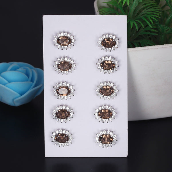 65 Ct Natural Smoky Topaz Earrings - GEMHUB